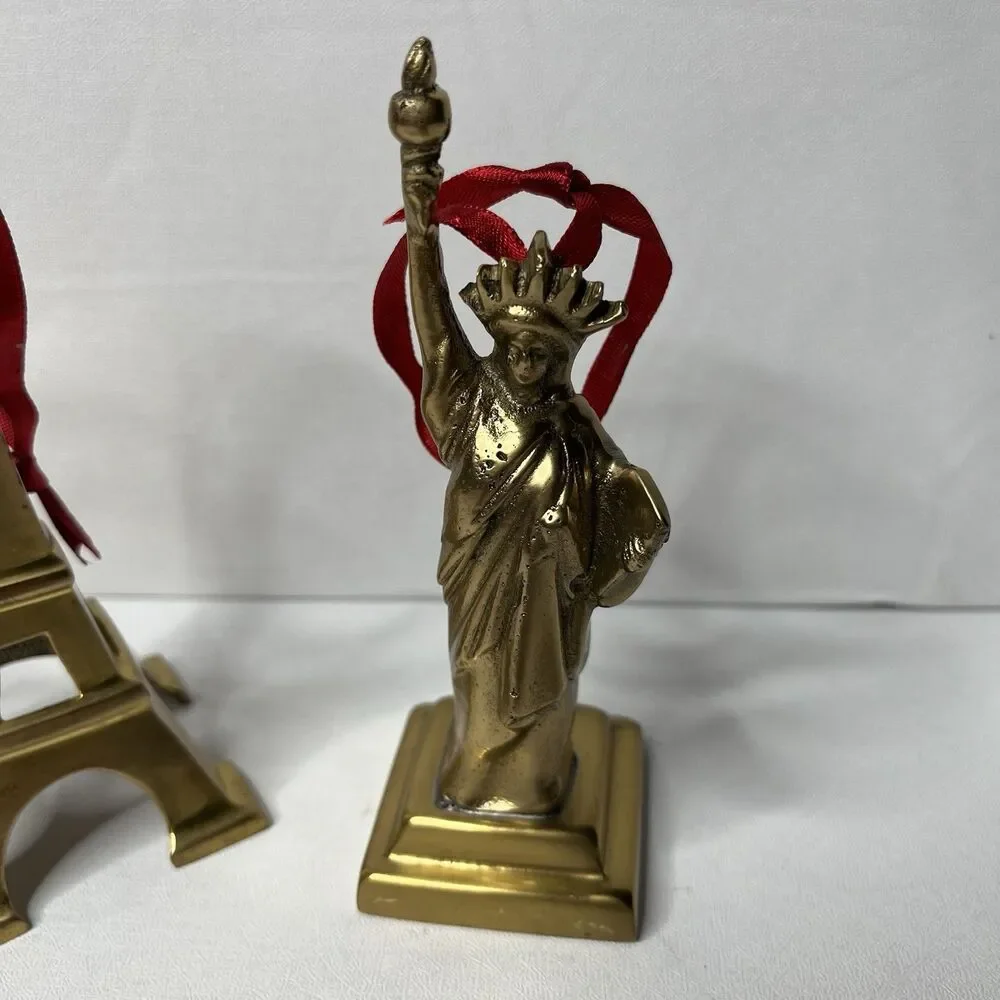 3 Restoration Hardware Christmas Ornaments Skyscraper Tower Liberty Statue